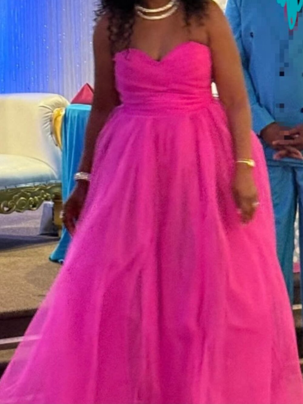 Hot Pink Tulle Formal Gown size large
